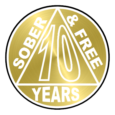 10 years clean and sober